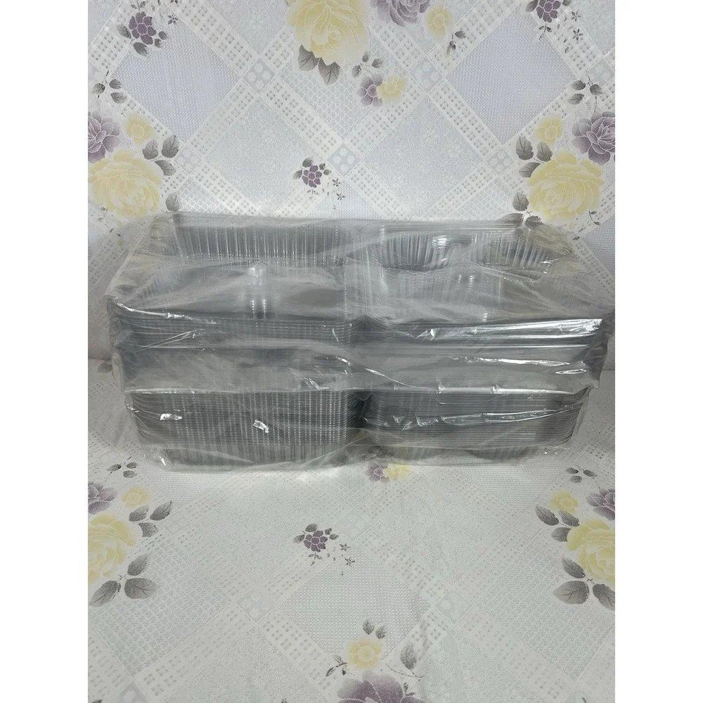 Resistant Cupcake Container , 4-Compartment - 45 pcs Clear Plastic